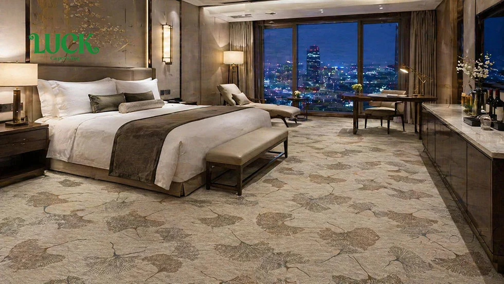 Nylon Printed Wall To Wall Carpet For Hotel
